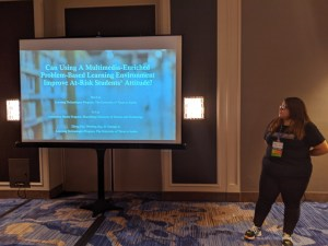 HU senior Emili Ochoa is pictured at the E-Learn 2019 World Conference in New Orleans