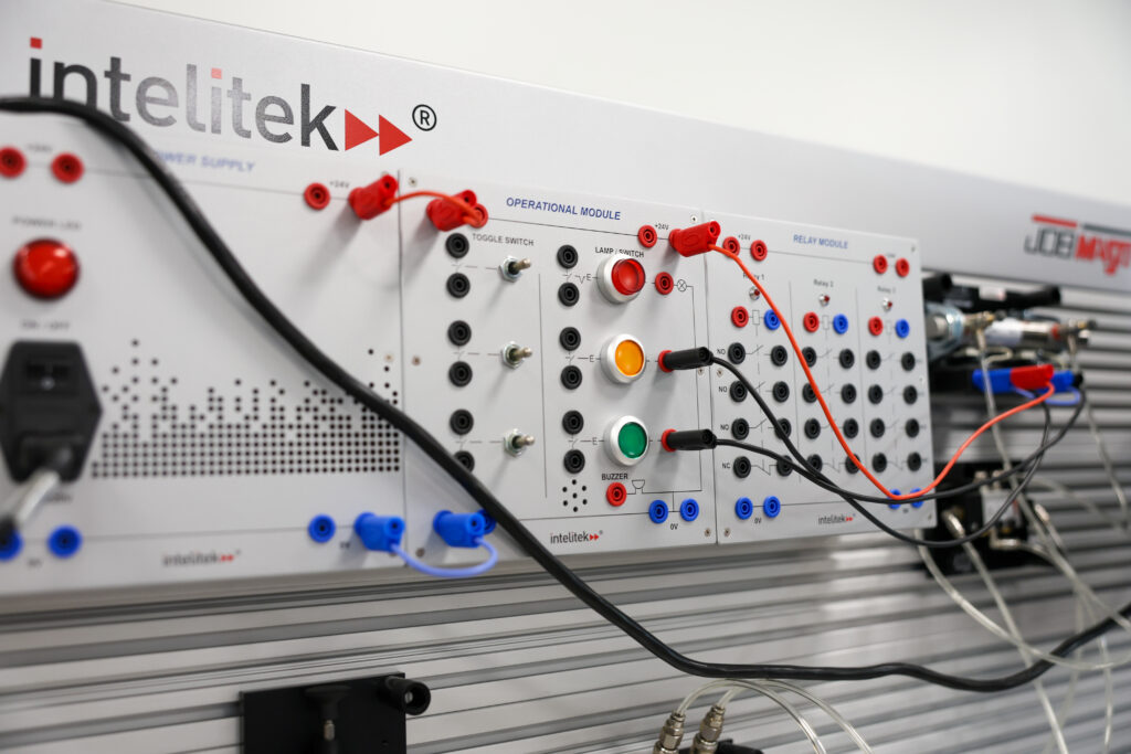 An Intelitek control module used in advanced manufacturing automation.