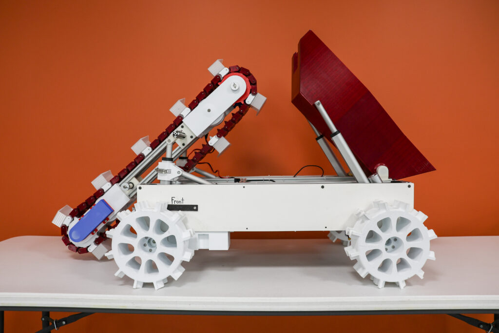 A picture of a NASA Lunabotics robot, designed to conduct work on Earth's moon.