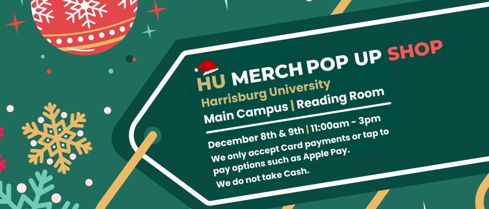 HU Merch Pop UP Shop open Dec. 8-9