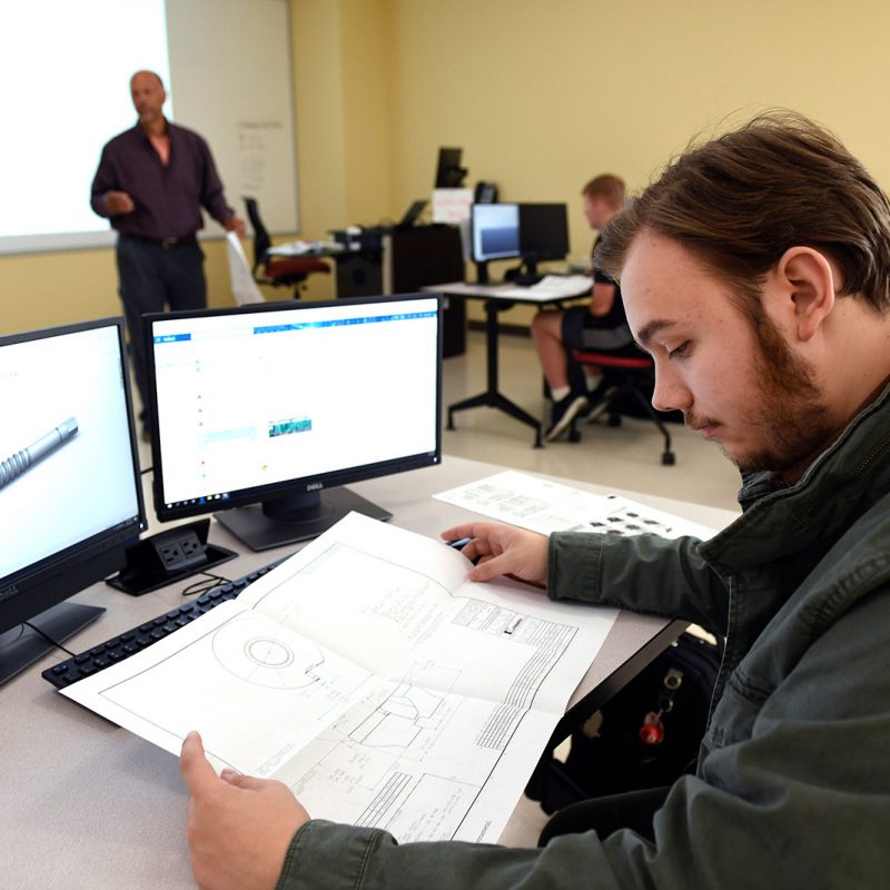 Student in a classroom