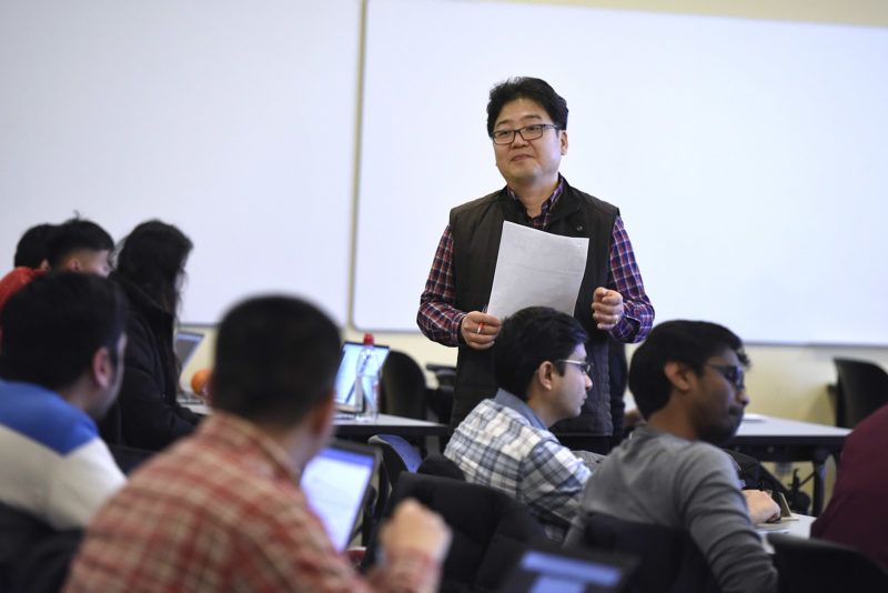 Teacher leading a lecture