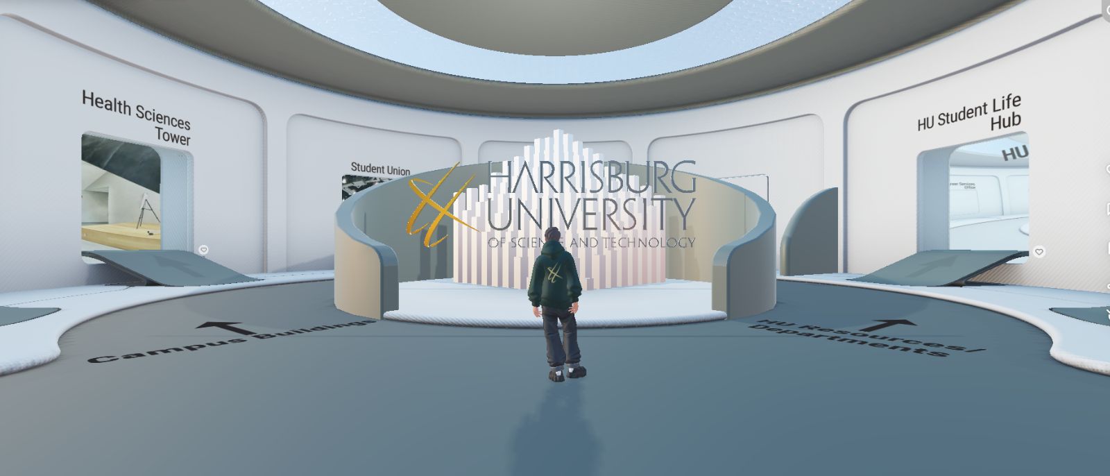 <span class="sub-title">Explore Harrisburg University Campus Online</span>Virtual 3D Tour