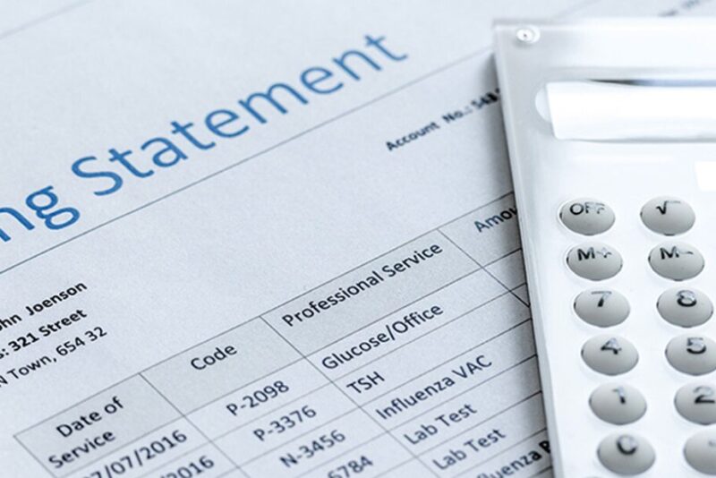billing statement with calculator