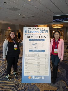 Senior IMED Major Emili Ochoa, left, and Dr. Sa Liu are pictured at the E-Learn 2019 World Conference