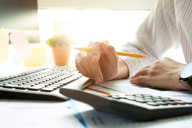 bookkeeper at desk