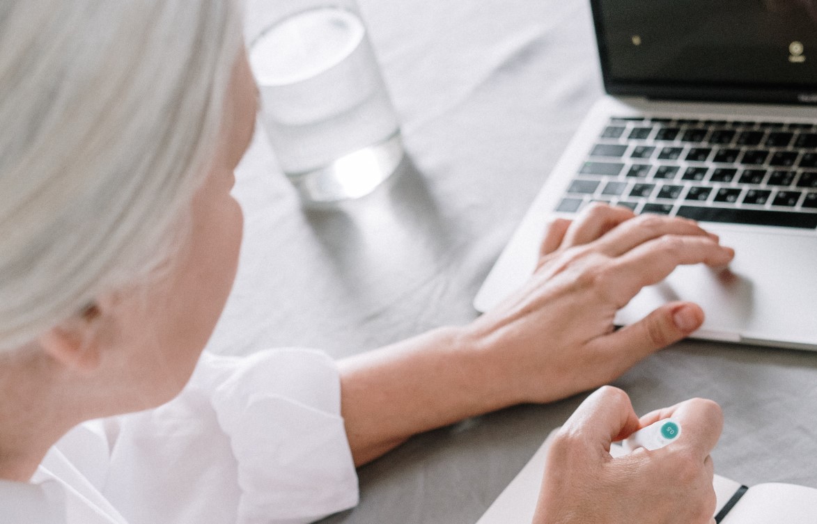 a person using a laptop