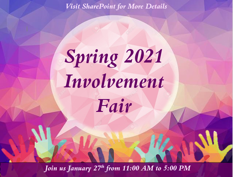 Sign up for the Spring 2021 Involvement Fair