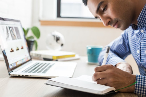 student at computer